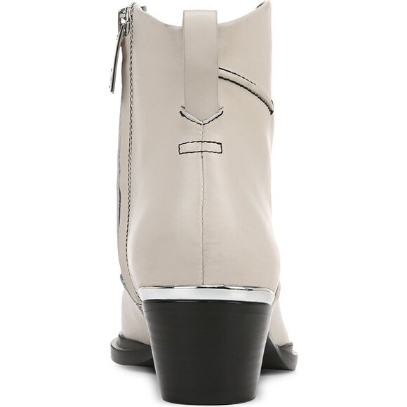 🆕FRANCO SARTO Blake Pointed Toe Western Zip Bootie Ankle Boot 8 White - Picture 6 of 16